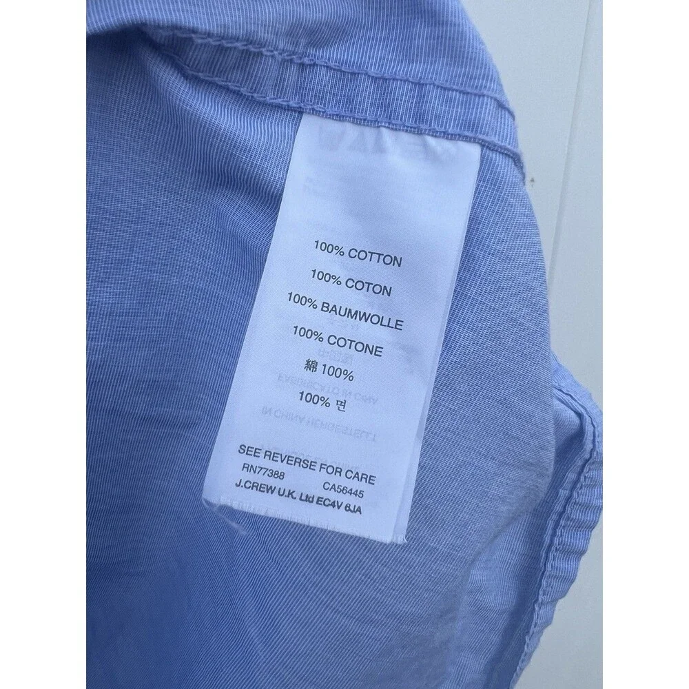 J.Crew Sleep Pajama Button Up Shirt Womens XXS Blue Cotton Lightweight